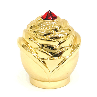 مخصص لون الذهب الفاخرة قبعات زجاجة عطر معدن الزاماك بالحجر الأحمر