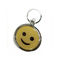 الوجه المبتسم شعار مخصص سلاسل المفاتيح الدائرة الصفراء مع المعادن الصديقة للبيئة