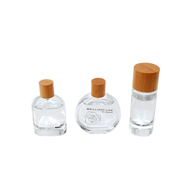 غطاء زجاجة عطر من نوع أسطوانة الخشب الصلب الطبيعي مع زجاجة