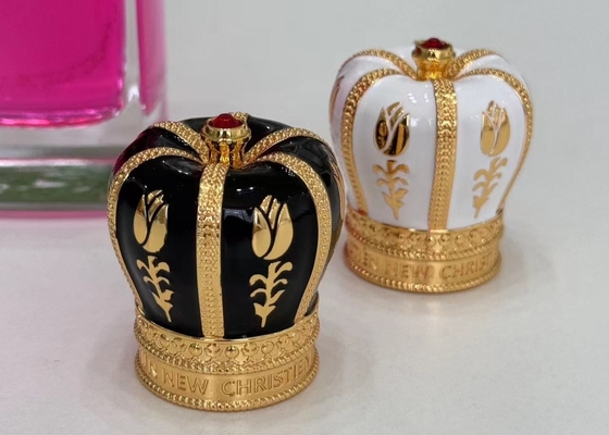 شراء أغطية عطر زاماك الماسية السوداء / الذهبية الممتازة لحلق الزجاجات القياسية online manufacture
