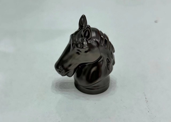 شراء غطاء زجاجات العطور ذات شكل حصان أسود لامع غطاء مزيج الزنك مخصص online manufacture