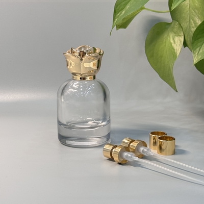 شراء غطاء عطر معدني ذو سبيكة الزنك على شكل زهرة مخصص للتعبئة العطرية الأنيقة والمستدامة مع شعار مخصص online manufacture