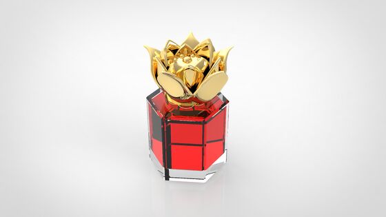 شراء غطاء عطر من سبائك الزنك على شكل زهرة اللوتس سعة 17.2 مل، غطاء عطر ذهبي تصنيع عبر الإنترنت