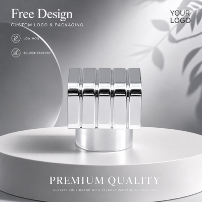 شراء مرآة فضية عمودية محاطة مربعة معدن الزنك سبيكة العطر غطاء عطر عطر معدني محفوف بالشبكة المخصصة JH5047 تصنيع عبر الإنترنت