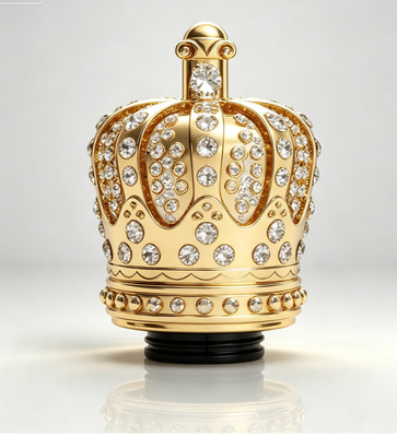 شراء غطاء عطر تاج مغناطيسي من الزاماك مطلي بالذهب مع أحجار الراين الكريستالية المرصعة تصنيع عبر الإنترنت