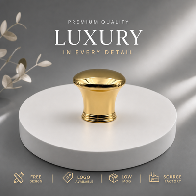 شراء غطاء عطر من سبائك الزنك الذهبي بتصميم مقبب ناعم مخصص للمصنع، قاعدة متعددة الحلقات، شعار محفور حسب الطلب من OEM ODM، غطاء عطر من الزاماك للزجاجات العطرية الفاخرة، مغناطيسي تصنيع عبر الإنترنت