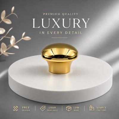 شراء غطاء عطر معدني من سبائك الزنك الذهبي بتصميم قبة فطر ناعم فاخر، غطاء معدني صلب ثقيل من الزاماك لتغليف العطور الفاخرة البسيطة، مغناطيسي تصنيع عبر الإنترنت