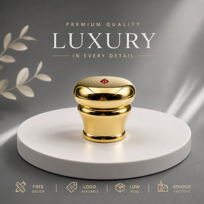 شراء غطاء عطر معدني ثقيل من الزاماك بتصميم قبة هندسية فاخرة متعدد الحلقات بطلاء كروم فضي من سبائك الزنك لتغليف العطور الفاخرة الراقية، غطاء مغناطيسي تصنيع عبر الإنترنت