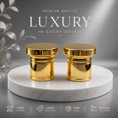 شراء بيع ساخن الخيط متعدد الطبقات الذهبية لامعة زماك العطر غطاء الوزن الثقيل الزنك سبيكة العطر غطاء الزجاجة العفن المخصص للفخامة التجميل العطور التعبئة والتغليف تصنيع عبر الإنترنت