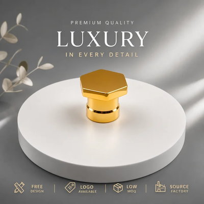 شراء غطاء عطر معدني سداسي الشكل باللون الذهبي من الزاماك، ثقيل الوزن، غطاء زجاجة عطر من سبائك الزنك، قالب مخصص لتغليف العطور ومستحضرات التجميل تصنيع عبر الإنترنت