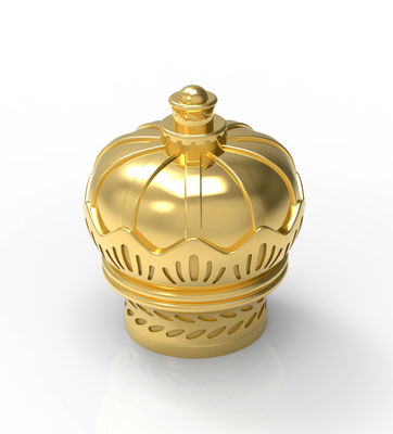 شراء لون ذهبي جديد تصميم غطاء زجاجة عطر شكل تاج مادة زاماك online manufacture