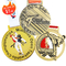 ماراثون الجري المعدني المخصص للرياضة والجائزة الذهبية ثلاثية الأبعاد من سبائك الزنك