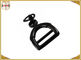 Zinc Alloy Metal Shoe Buckles Clips With D Ring Custom Black Color