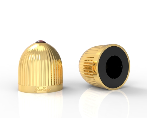 كوبات عطر زماك من سبائك الزنك الكريستالية باللون الذهبي لتغليف العطور الدائم والأنيق
