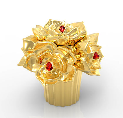 أغطية زجاجات العطور ذات شكل زهرة من سبائك الزنك للتعبئة البيئية الصديقة للبيئة