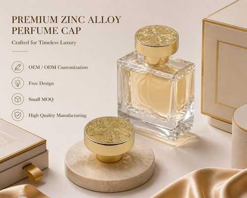 العطر العربي الهندسي الديكوري الفاخر غطاء الزنك سبائك المعدنية المستديرة غطاء مخصص شعار للعطر الزجاجية الزجاجية المغناطيسية